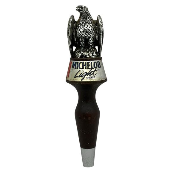 Vintage Michelob Light Beer Eagle Tap Handle Breweriana Barware Wood Metal - Picture 1 of 7